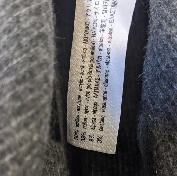 Zara Alpaca Blend Gray Cardigan Knit Sweater Belt Tie Slit Soft Cozy Size S - Picture 16 of 16